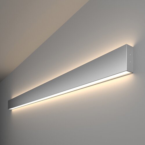 Линейный светодиодный накладной двусторонний светильник 128см 50Вт 4200К матовое серебро - фото 1