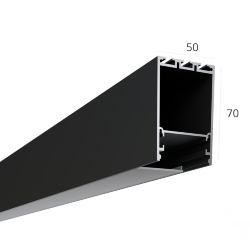 Алюминиевый LED профиль LINE 5070 ral9005 LT70 (с экраном) — 2000мм