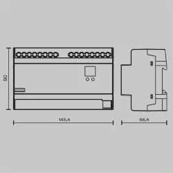 Диммер DALI DT6 четырёхканальный TRIAC 230VAC DIN (Белый)