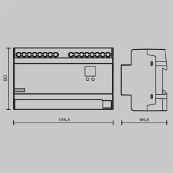 Диммер DALI DT6 четырёхканальный TRIAC 230VAC DIN (Белый)