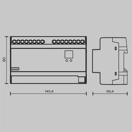 Диммер DALI DT6 четырёхканальный TRIAC 230В DIN 800Вт (Белый) 721020 - фото 3