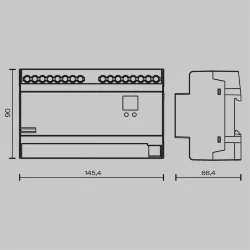 Диммер DALI DT6 четырёхканальный TRIAC 230В DIN 800Вт (Белый) 721020