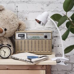 TLD-557 Beige-LED-350Lm-5500K-Dimmer Светильник настольный прищепка, 5W, Сенсорный выключатель, Белый