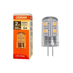 Лампа светодиодная 2W/4000K (=40W) G4 220V | 200Lm d14x33 | - OSRAM