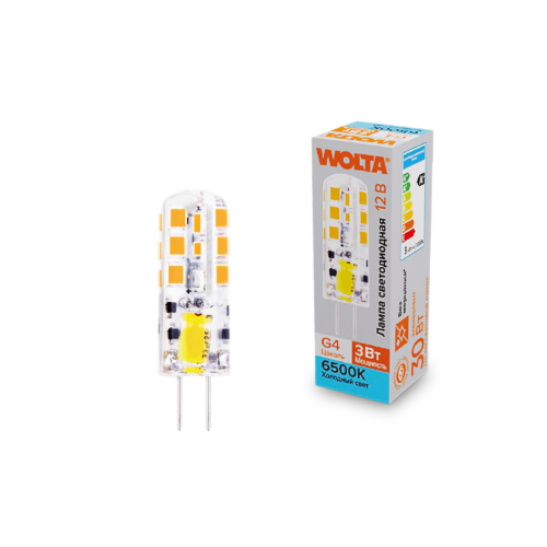 Светодиодная лампа WOLTA WSTD-JC-12V3W6KG4-S 3Вт 6500K G4 - фото 1.