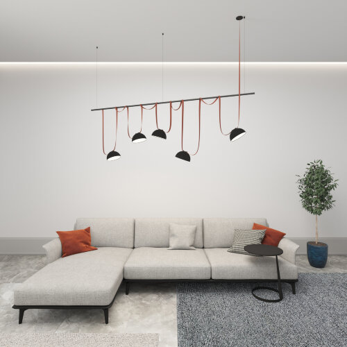 DK5660-BK Cветильник для трека-ремня Belty Smart, серия Flow со светодиодом, D220*H117мм, 48V DC, 24W, RA90, 120°, 3000-5700K, IP20, черный, алюминий. Фото 5