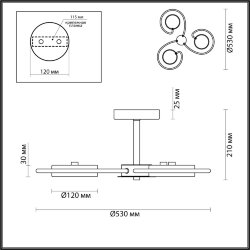 Люстра потолочная «LUMION» 5658/36CL, серия: EVIN (крепление на планке) - Смена режимов с клавиши выключателя