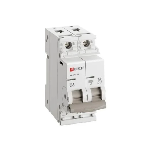 Выключатель автоматический 2п C 6А 4.5кА ВА 47-63N PROxima EKF M634206C - фото 3
