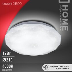 Светильник светодиодный серии DECO ДАЙМОНД 12Вт 230В 4000К 1080Лм 210х55мм IN HOME