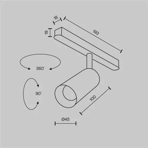 Трековый светильник Focus Led Exility 3000K 5Вт 36° (Черный) - фото