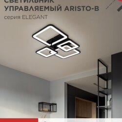 Светильник светодиодный ELEGANT ARISTO-B 90Вт 230В 3000-6500K 535х370х150мм пульт ДУ черный IN HOME