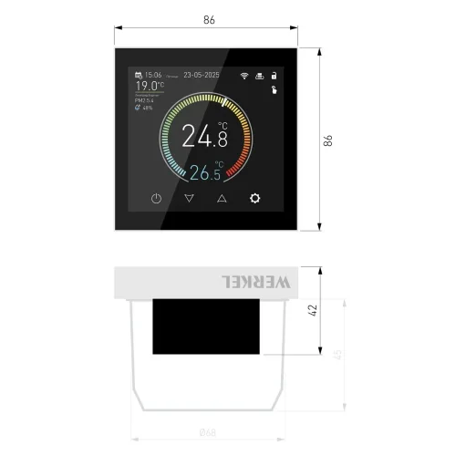 Умный сенсорный терморегулятор с LCD дисплеем белый W1851101 - фото 8