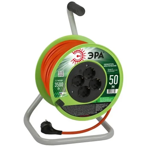Удлинитель на катушке 4х50м с заземл. RP-4e-3x1.5-50m ПВС 3х1.5 Эра Б0056104 - фото
