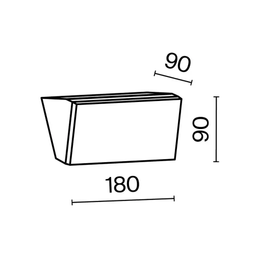 Настенный светильник (бра) Блок / Brick 3000K 10Вт IP 54 (Графит) O436WL-L10GF3K - фото 4