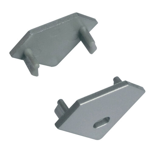 UFE-C03 SILVER 2 POLYBAG Набор заглушек для углового профиля 2 шт, Материал- пластик, цвет серебро, Упаковка-полиэтилен. - фото 1