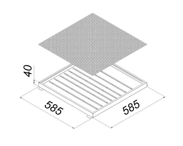 Универсальный офисный светодиодный светильник Грильято 80 Вт IP44 580x580x40 мм 3000K Призма - фото 2