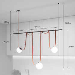 Комплект ременной трековой системы Belty на штанге Rod, Denkirs DK55SET07-01-BR