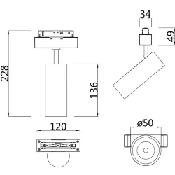 Трековый светильник Focus Led S35 4000K 9Вт 24° (Черный)