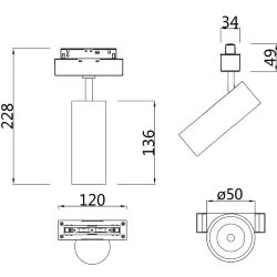 Трековый светильник Фокус / Focus Led S35 4000K 9Вт 24° (Черный) TR019-2-10W4K-MG