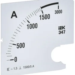 Шкала сменная для амперметра Э47 1500/5А-1.5 96х96мм IEK IPA20D-SC-1500