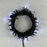 Гирлянда Нить 10м Белая с Мерцанием Каждого Диода 24В, 100 LED, Провод Черный ПВХ, IP54. Фото 1.