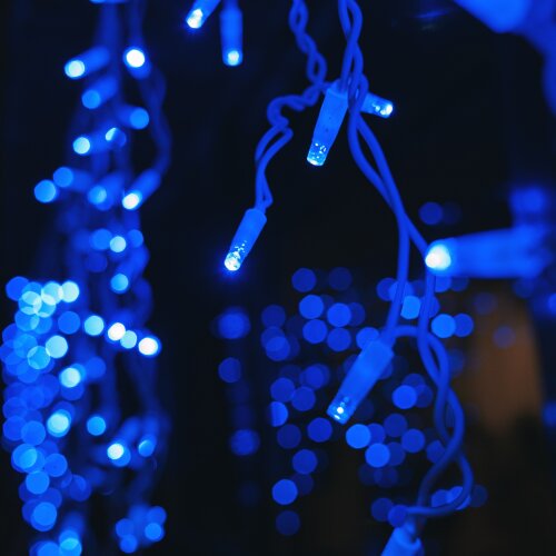 ULD-B3010-200-TWK BLUE IP67 Бахрома светодиодная с эффектом мерцания, 3м, Соединяемая, 200 светодиодов, Синий свет, Провод белый. - фото 8