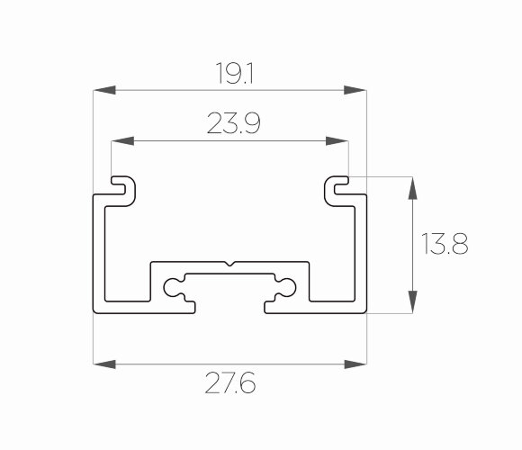 Профиль накладной алюминиевый LC-LP-1428-2 Anod - фото 2