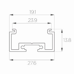 Профиль накладной алюминиевый LC-LP-1428-2 Anod