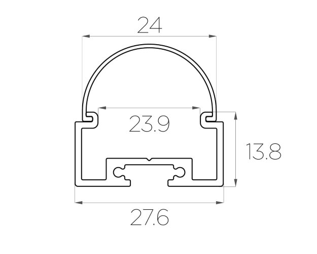 Профиль накладной алюминиевый LC-LP-1428-2 Anod - фото 3