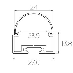Профиль накладной алюминиевый LC-LP-1428-2 Anod