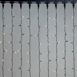 Гирлянда Занавес 2 x 3 м Экстра Тепло-Белый 220В, 600 LED, Провод Черный ПВХ, IP54