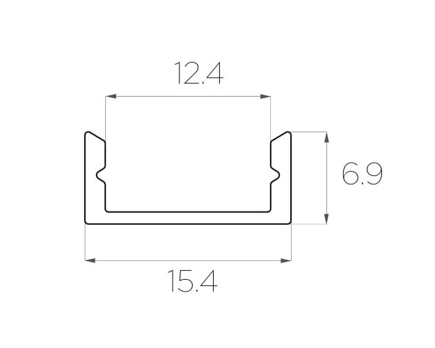 Профиль чёрный накладной алюминиевый анодированный LC-LP-0716-2 - фото 2