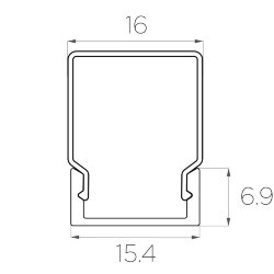 Профиль чёрный накладной алюминиевый анодированный LC-LP-0716-2