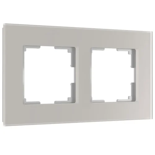 Рамка из стекла на 2 поста Senso дымчатый soft-touch W0023117 - фото