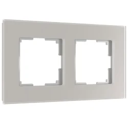 Рамка из стекла на 2 поста Senso дымчатый soft-touch W0023117