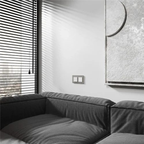 Рамка из стекла на 2 поста Senso дымчатый soft-touch W0023117 - фото 3