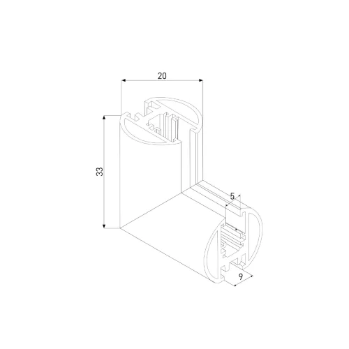 Mini Magnetic Коннектор угловой внутренний для накладного шинопровода Round черный 85216/00 - фото 4