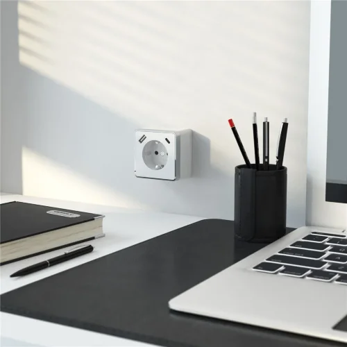 Розетка с заземлением, шторками и USB тип A+C Gallant белый W5071701 - фото 2