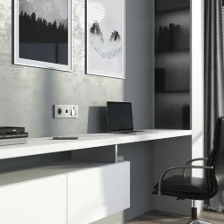 Выключатель двухклавишный (Hammaer серебряный) W1220006