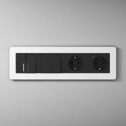 Розетка с заземлением (черный матовый) W1171008