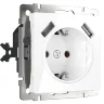 Розетка с заземлением, шторками и USBх2 (белая) W1171501 - фото