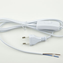 UCX-C10-02A-170 WHITE Сетевой шнур с вилкой и выключателем, 2А, 500Вт, 1.7м, Белый