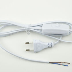 UCX-C10-02A-170 WHITE Сетевой шнур с вилкой и выключателем, 2А, 500Вт, 1.7м, Белый