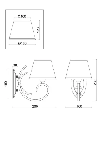 Настенный светильник (бра) Freya FR2013WL-01G (Матовое Золото) - фото 3