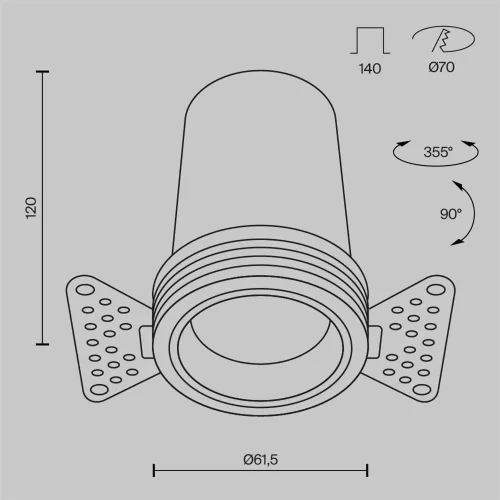 Встраиваемый светильник FOCUS LED 4000K 12Вт 60° (Белый) - фото 9