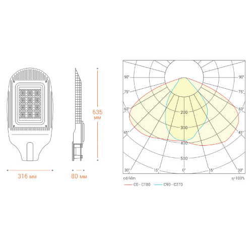 Уличный светильник WOLTA STL_150W01 150Вт 4000К IP65 - фото 6.