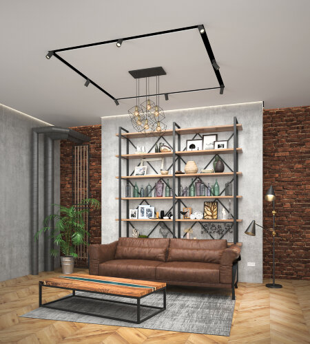 DK5850-BK Профиль Flod для создания декоративных ниш в натяжном потолке, алюминий, черный. Фото 3