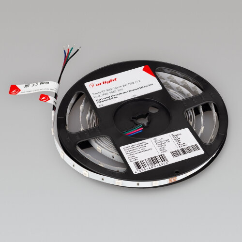 Светодиодная лента RT-B30-10mm 24V RGB (7.2 W/m, IP20, 5060, 5m) (Arlight, Открытый) - фото 5