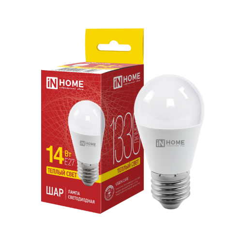 Лампа светодиодная LED-ШАР-VC 14Вт 230В E27 3000K 1330Лм IN HOME - Фото
