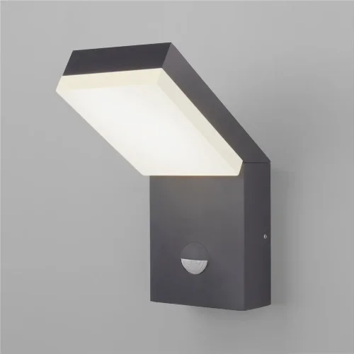 Уличный настенный светодиодный светильник Sensor IP54 с датчиком движения 1541 TECHNO LED серый - фото